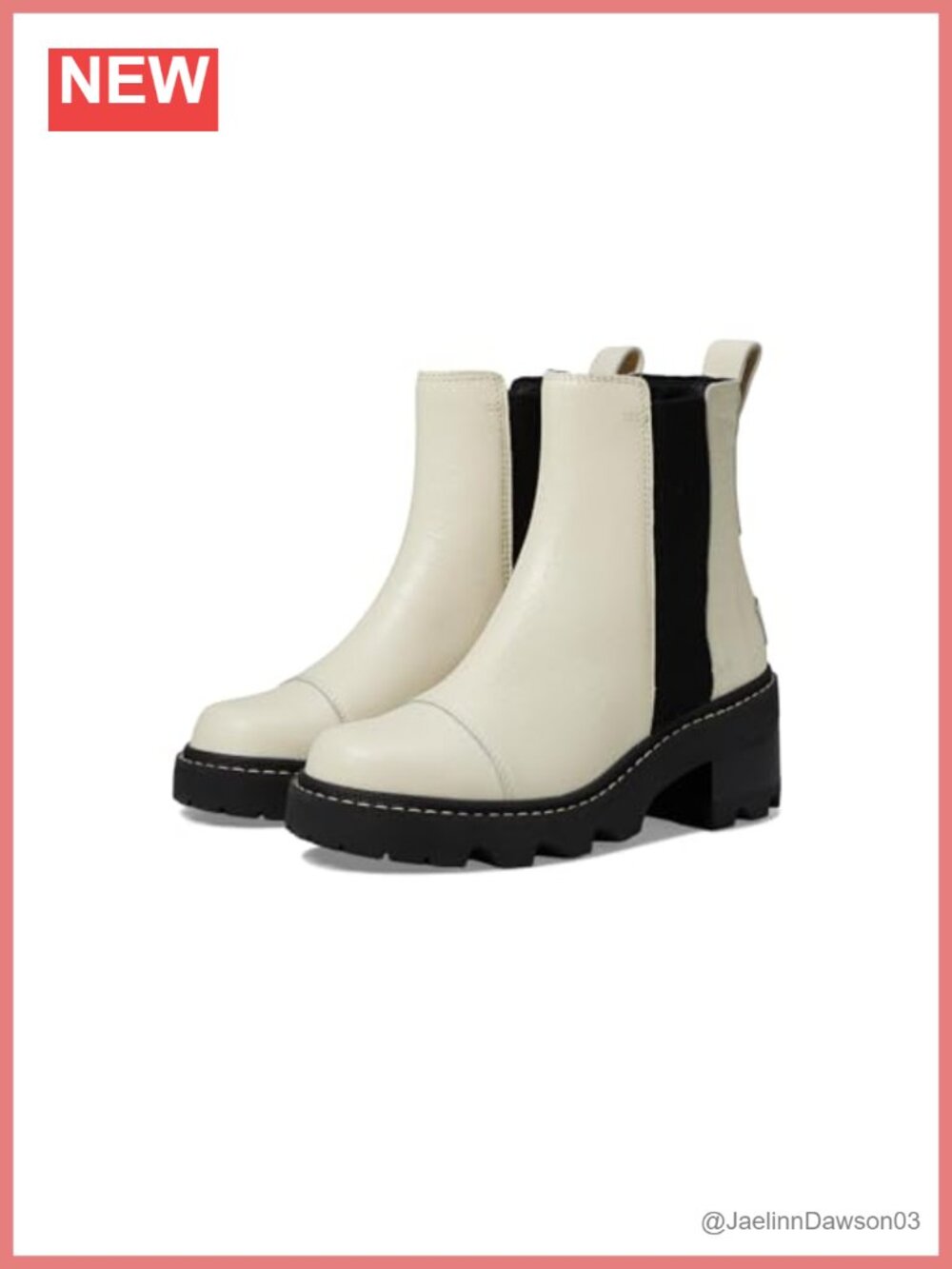 Women's Leather Chelsea Ankle Boots Waterproof Winter Pull-On Heeled